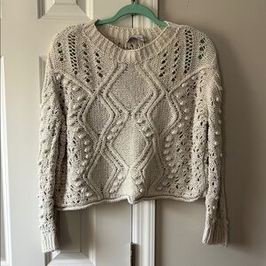 Zara Cropped Crochet Sweater